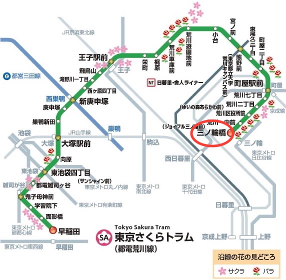 都営荒川線路線図